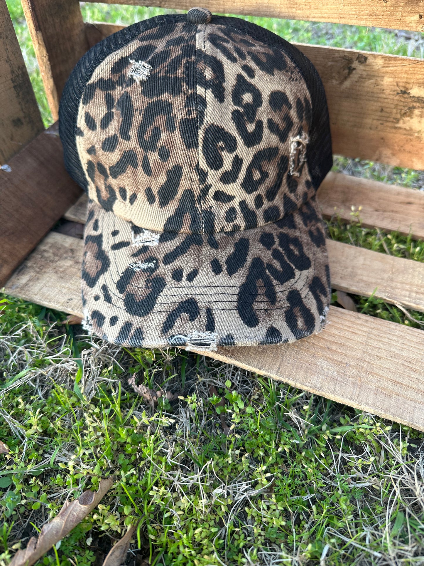 Leopard  Ponytail Cap