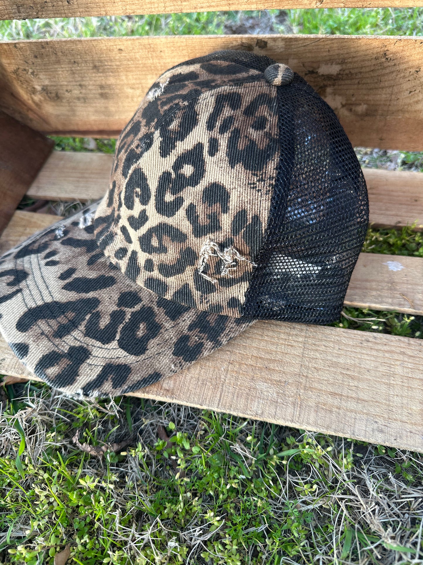 Leopard  Ponytail Cap