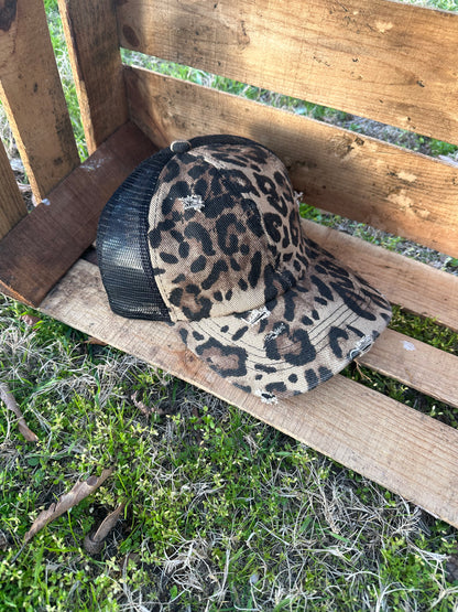 Leopard  Ponytail Cap