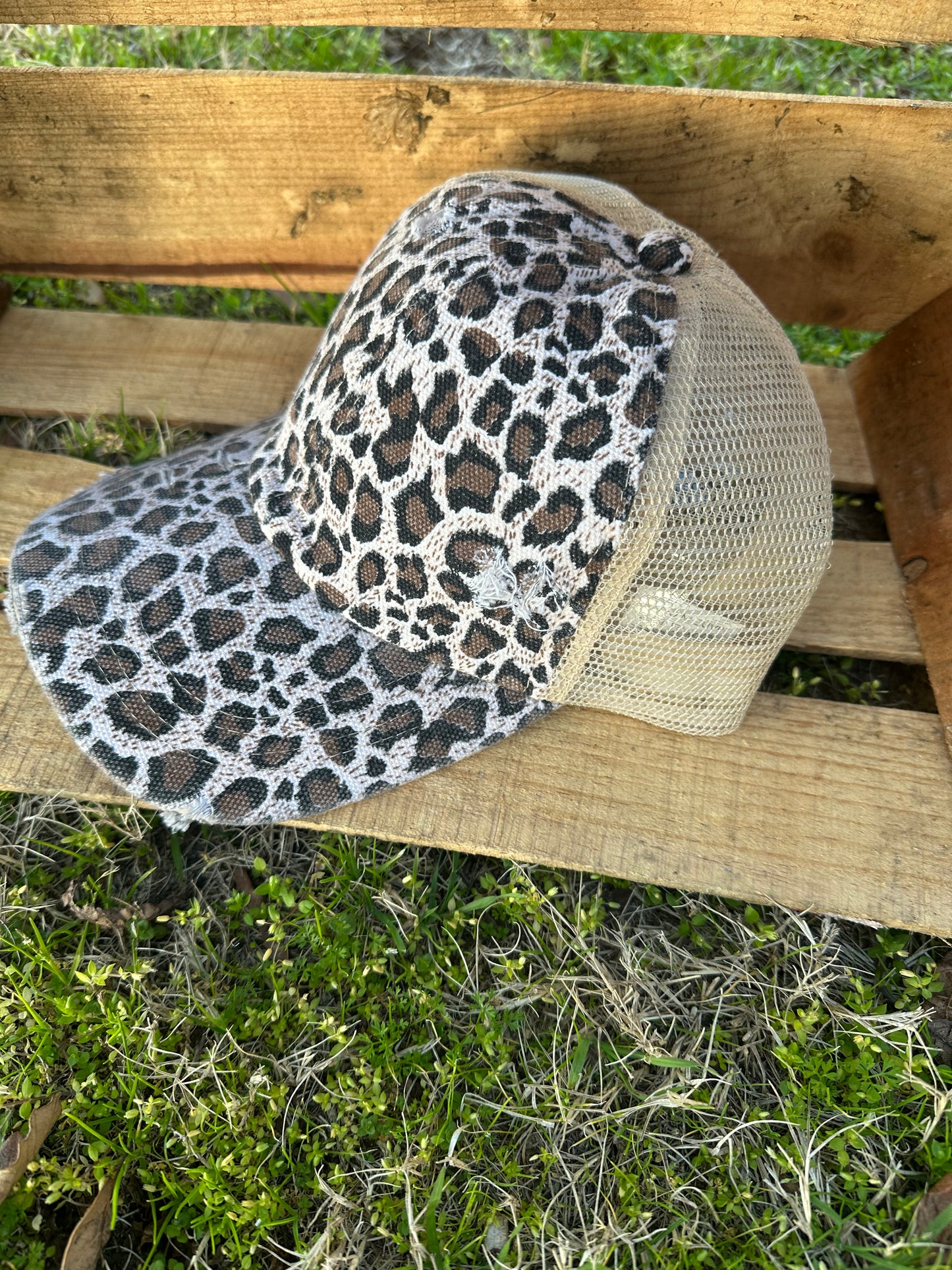 Leopard  Ponytail Cap