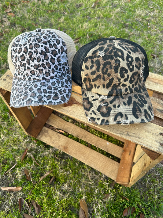 Leopard  Ponytail Cap